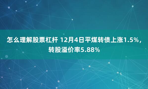 怎么理解股票杠杆 12月4日平煤转债上涨1.5%，转股溢价率5.88%