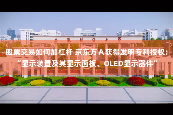 股票交易如何加杠杆 京东方Ａ获得发明专利授权：“显示装置及其显示面板、OLED显示器件”