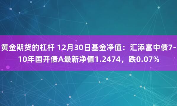 黄金期货的杠杆 12月30日基金净值：汇添富中债7-10年国开债A最新净值1.2474，跌0.07%